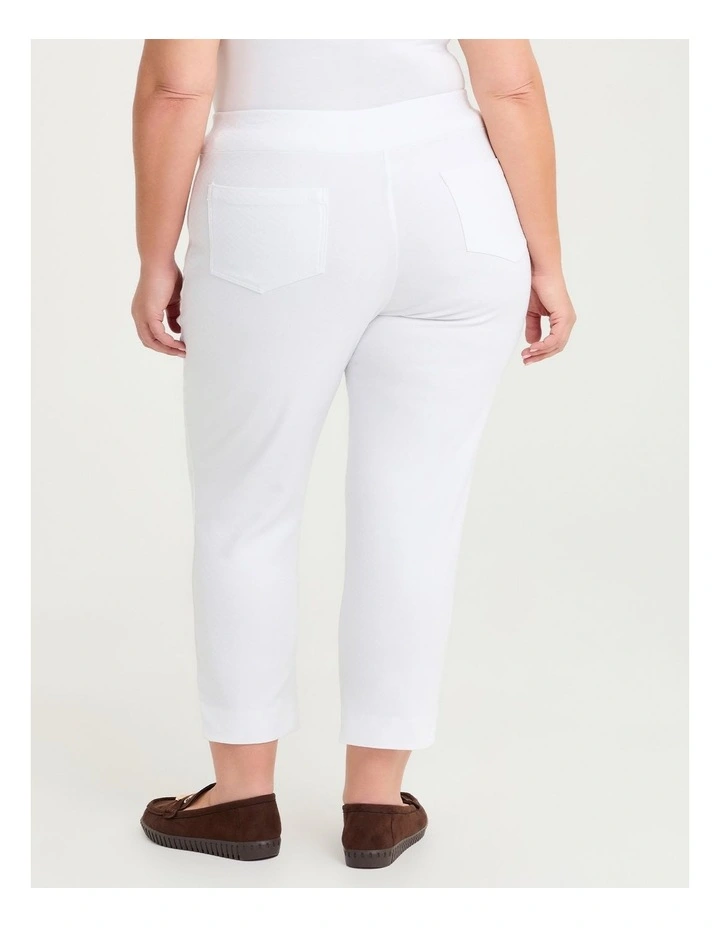 Petite Natural Eloise Texture Pant White image 2