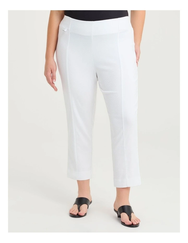 Petite Natural Eloise Texture Pant White image 3