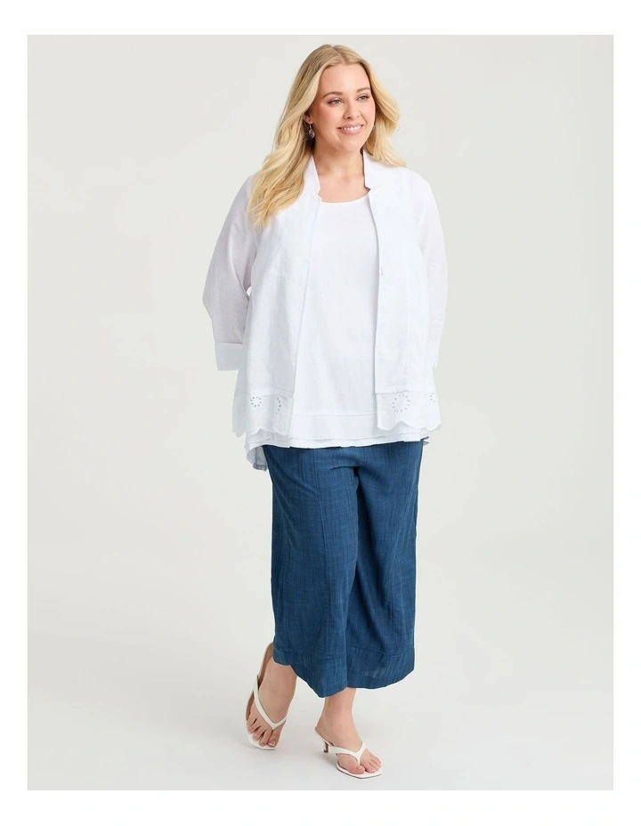 Petite Natural Stella Wide Leg Pant in Blissful Blue image 1