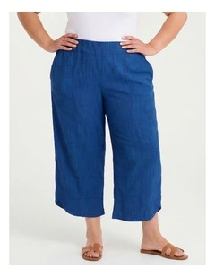 Petite Natural Stella Wide Leg Pant in Blissful Blue
