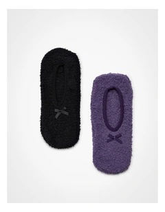 Cosy Slip On Socks 2 Pack in Multi