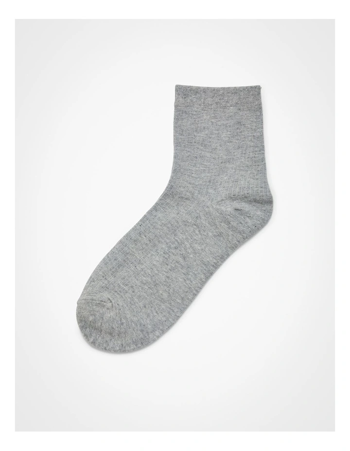 Cotton Ribbed Socks 3 Pack in Multi image 3