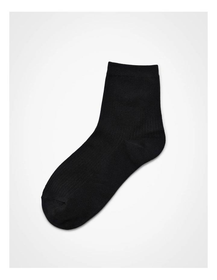 Cotton Ribbed Socks 3 Pack in Multi image 4