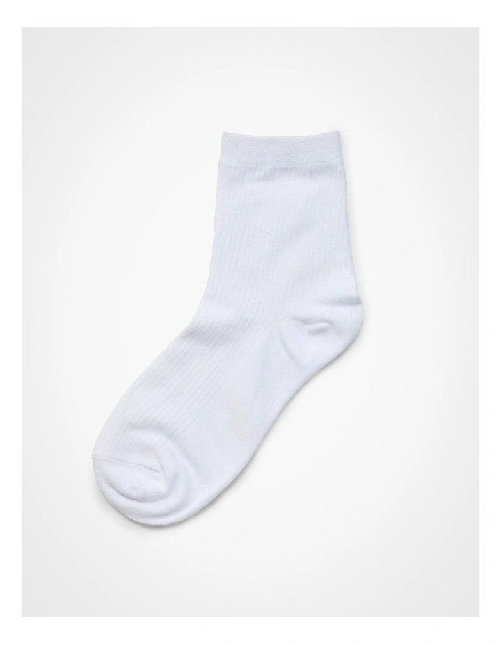 Cotton Ribbed Socks 3 Pack in Multi image 5