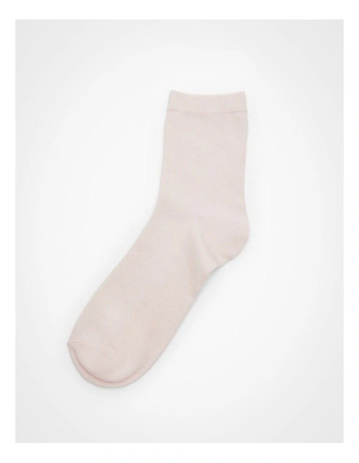 3 Pack Cotton Ribbed Socks Pink Multi image 3
