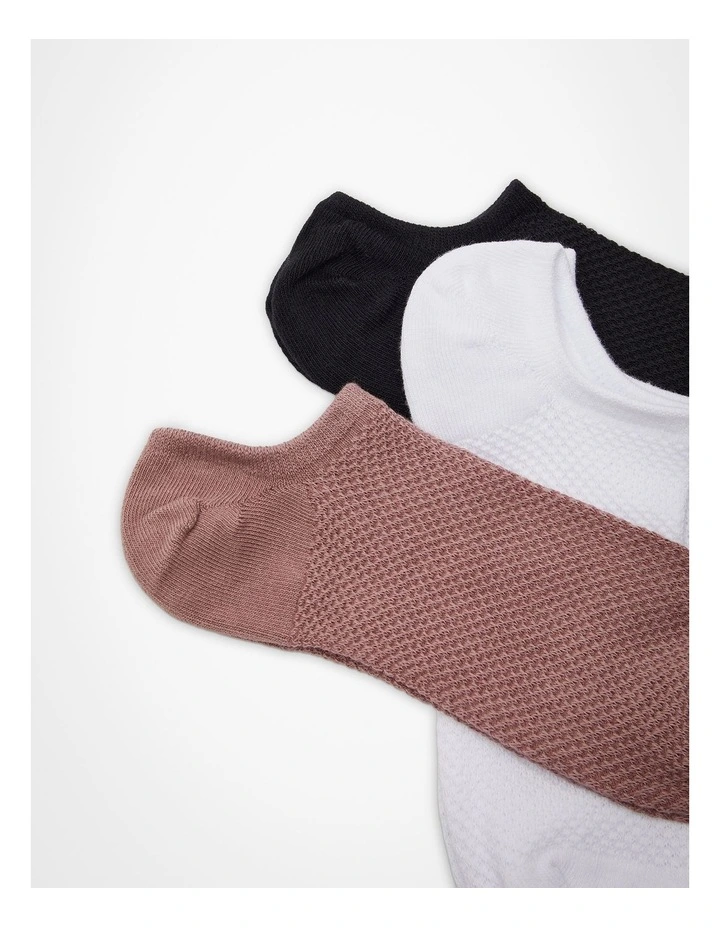 3 Pack Textured Cotton Socks Multi image 6