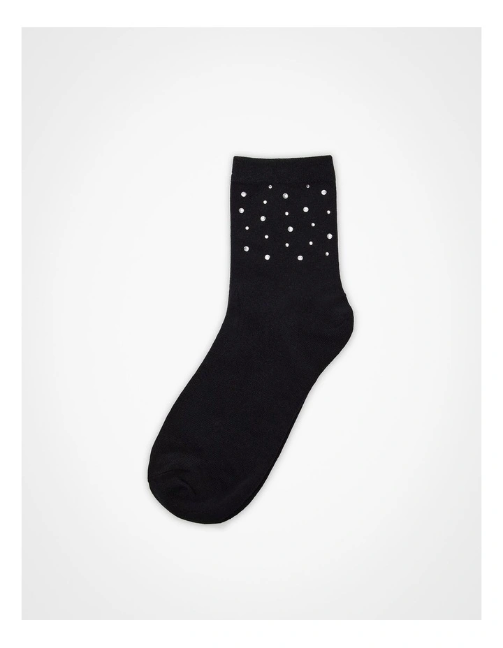 2 Pack Cotton Rhinestone Socks Multi image 2