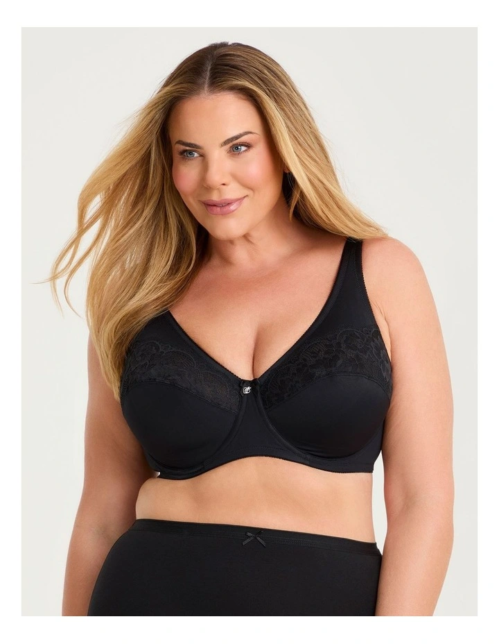 Underwire Lace T-shirt Bra Black image 3