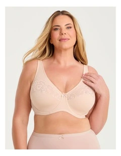 Underwire Lace T-shirt Bra Almond
