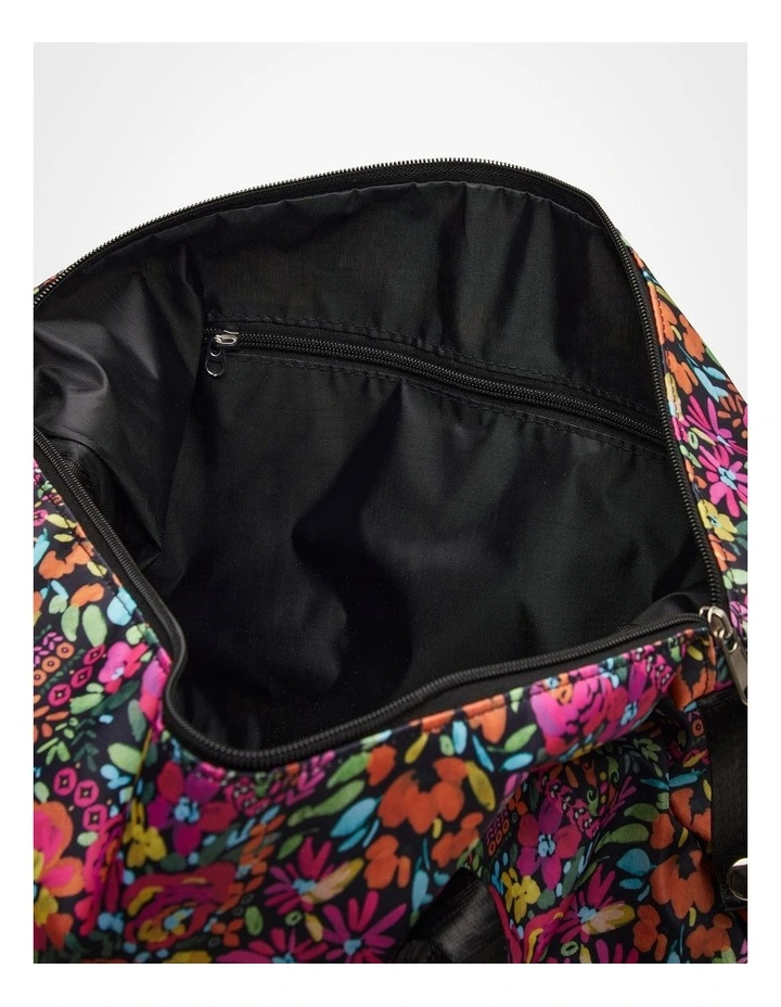 Floral Expandable Travel Bag Black Floral image 6