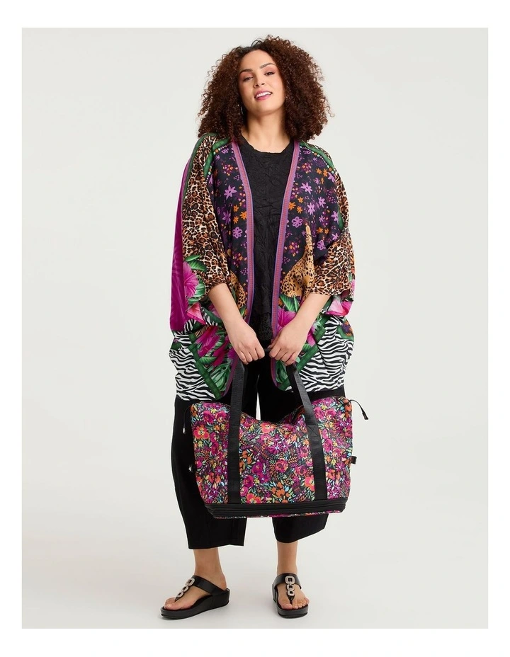 Floral Expandable Travel Bag Black Floral image 7