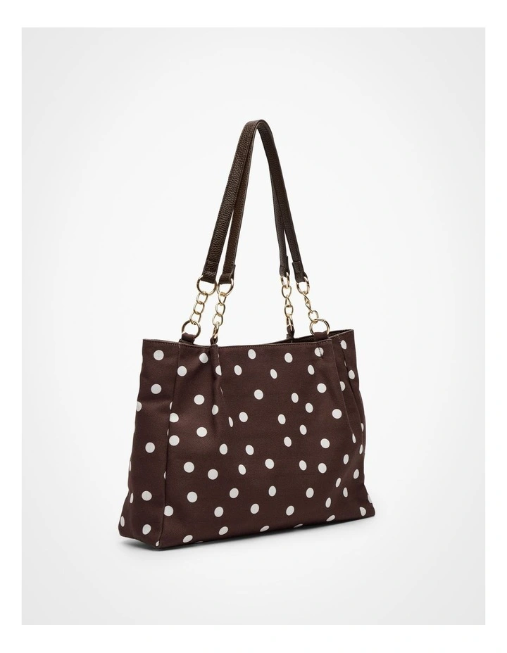 Polka Dot Shoulder Bag Brown image 3