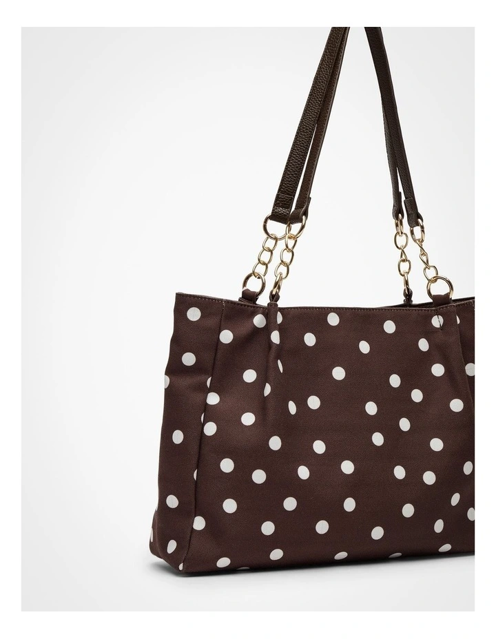 Polka Dot Shoulder Bag Brown image 4