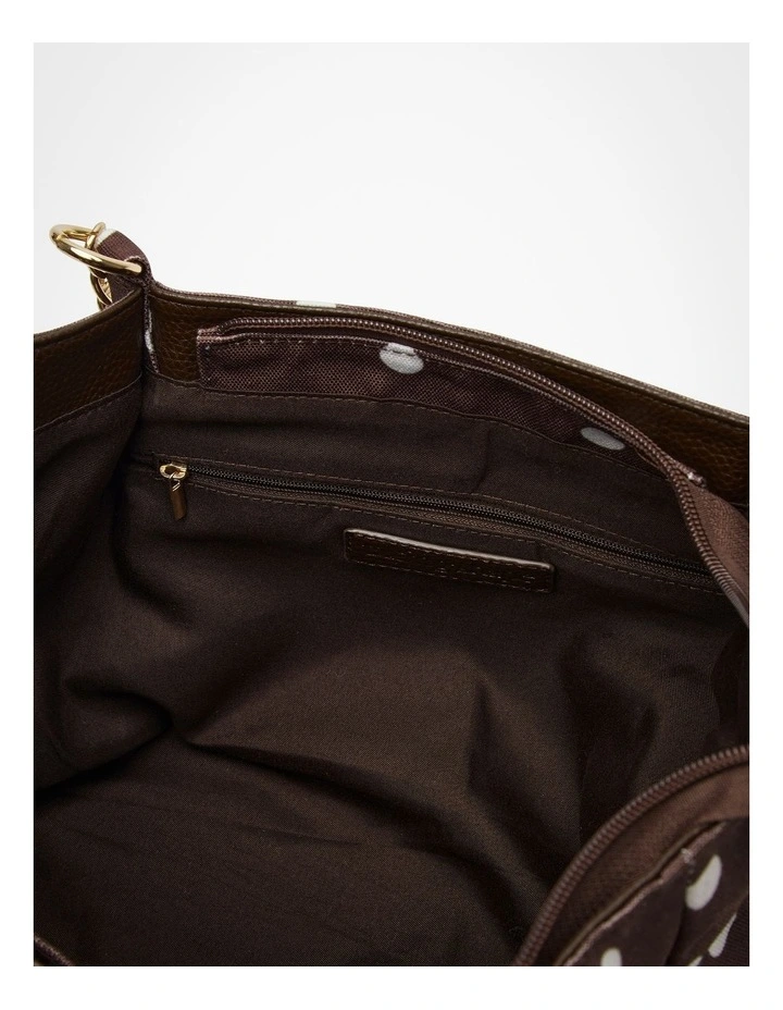 Polka Dot Shoulder Bag Brown image 5