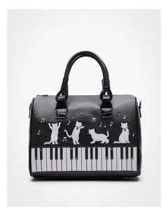Piano Cat Shoulder Bag Black/White