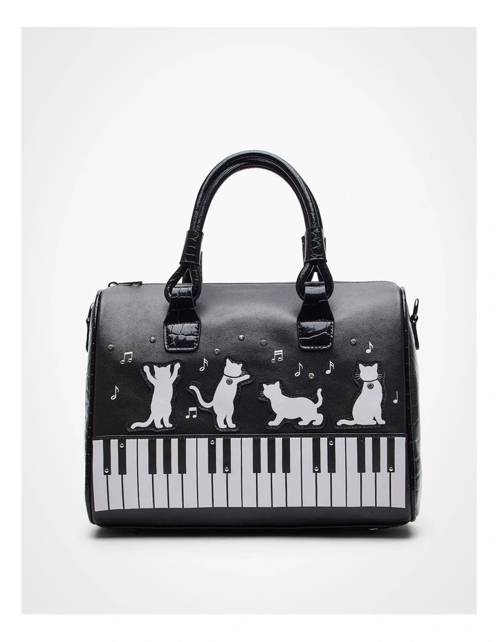 Piano Cat Shoulder Bag Black/White image 1