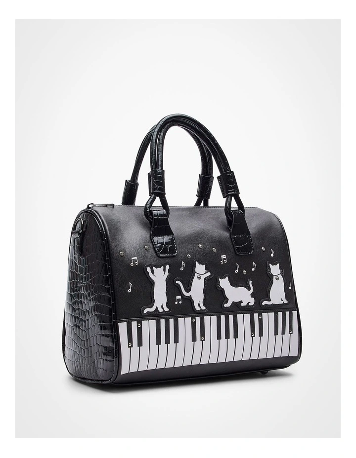 Piano Cat Shoulder Bag Black/White image 3