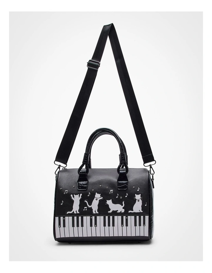 Piano Cat Shoulder Bag Black/White image 4