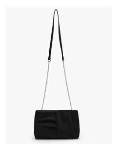 Faux Suede Clutch Bag Black