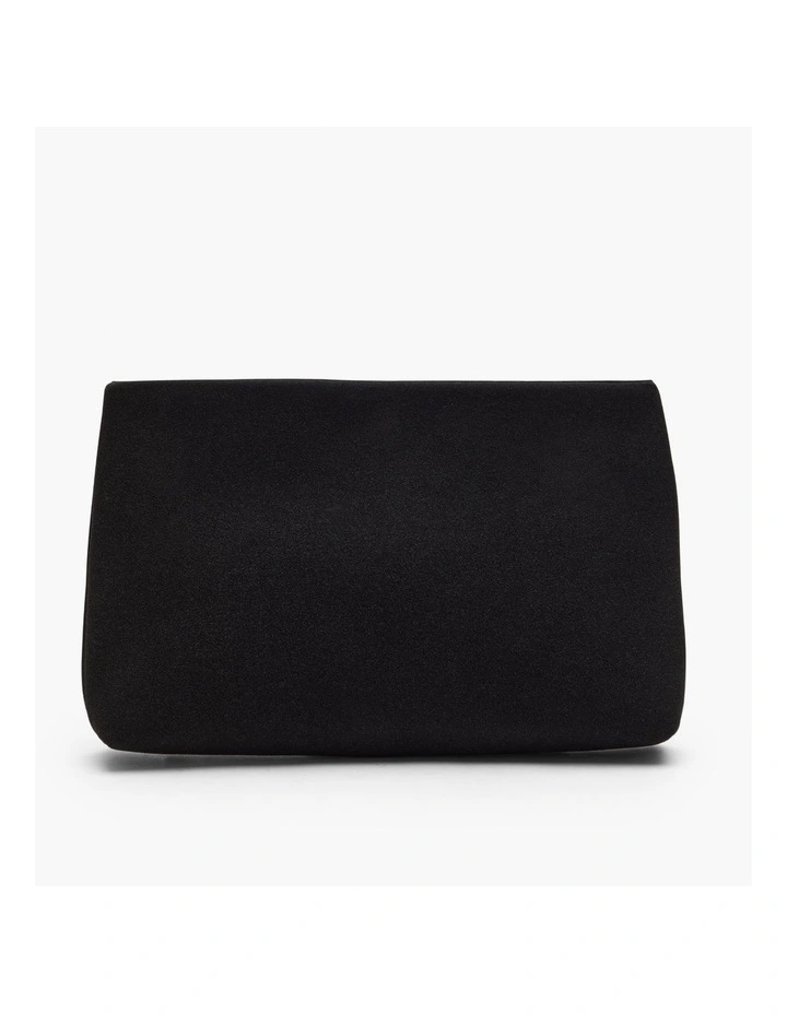 Faux Suede Clutch Bag Black image 3