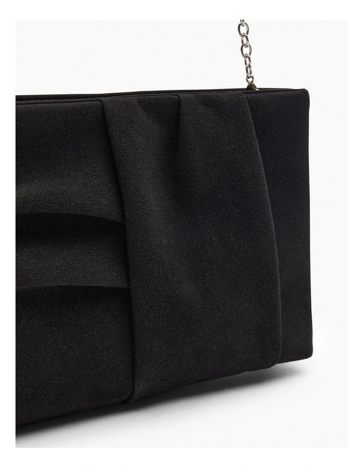 Faux Suede Clutch Bag Black image 4