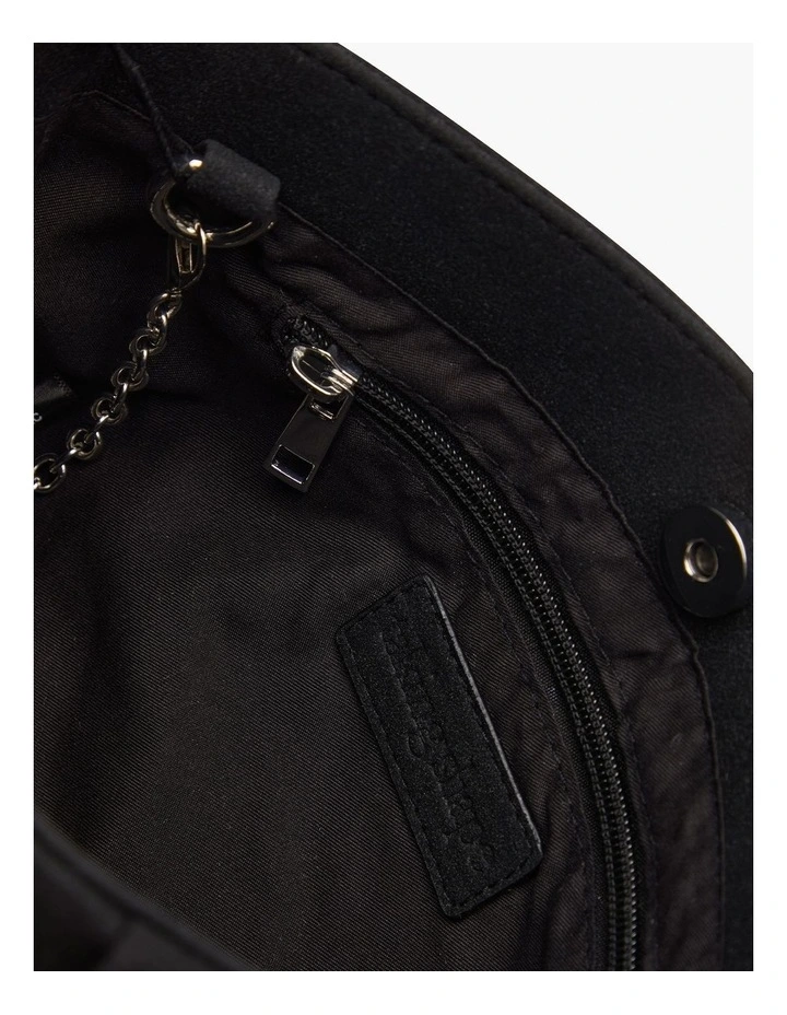 Faux Suede Clutch Bag Black image 5