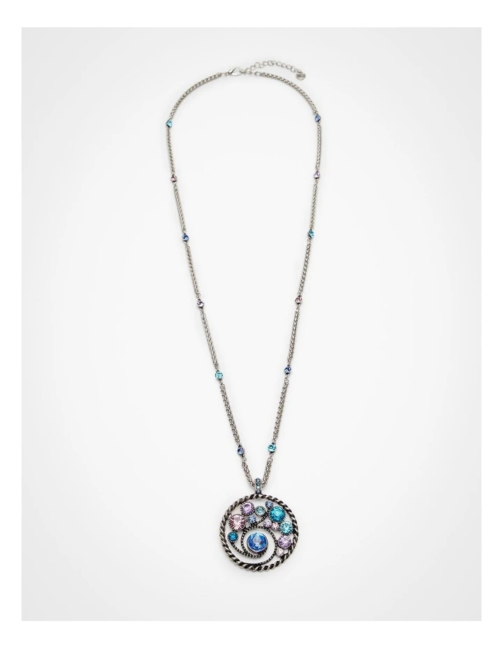 Delicate Jewels Round Drop Necklace Blues image 1