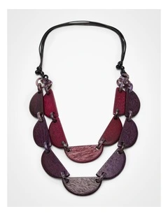 Layered Half Moon Necklace Multi