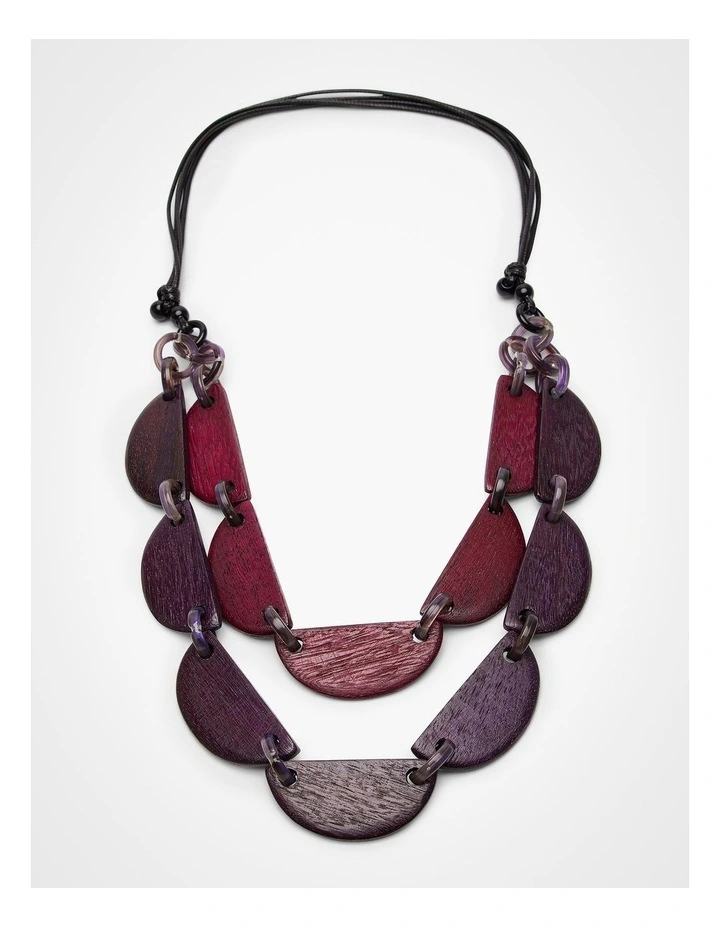 Layered Half Moon Necklace Multi image 1