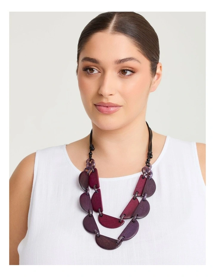 Layered Half Moon Necklace Multi image 2