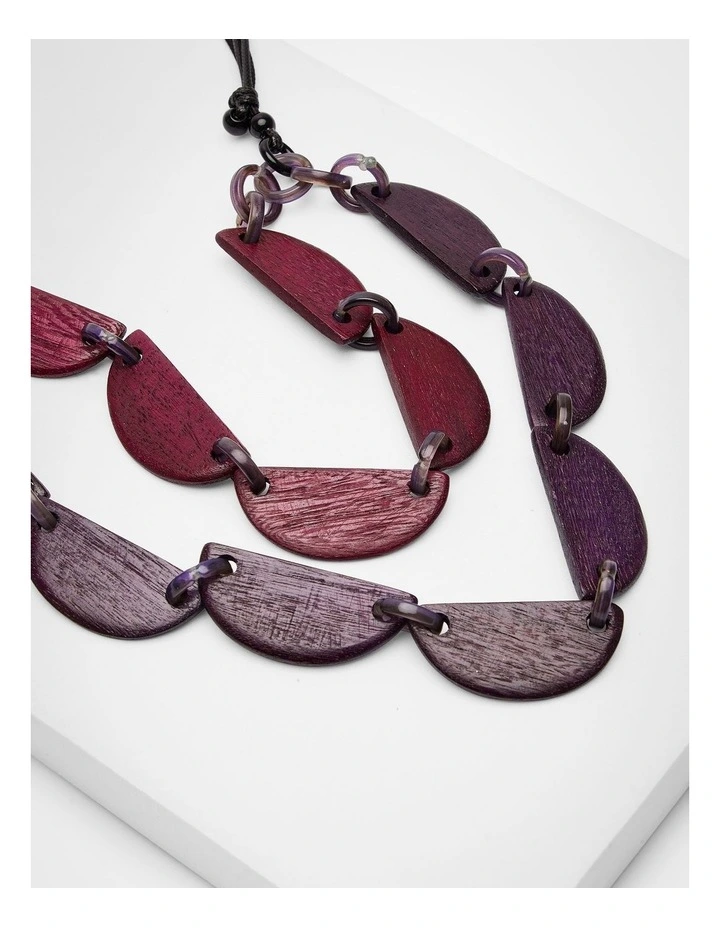 Layered Half Moon Necklace Multi image 4