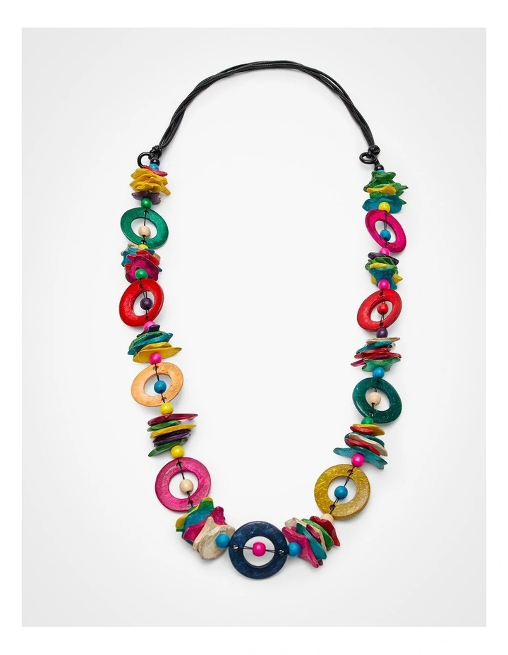 Long Colourful Necklace Multi image 1