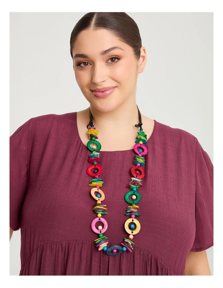 Long Colourful Necklace Multi image 2