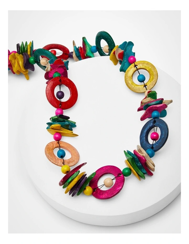 Long Colourful Necklace Multi image 4