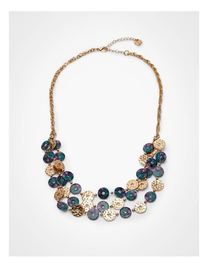 Layered Oil Slick Necklace Gold image 1