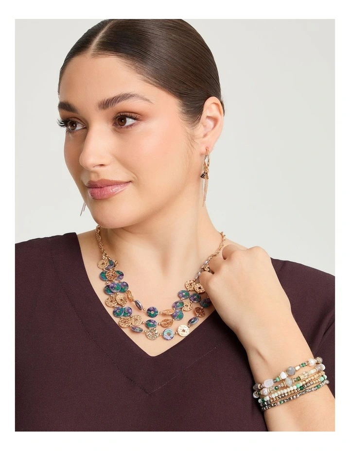 Layered Oil Slick Necklace Gold image 2