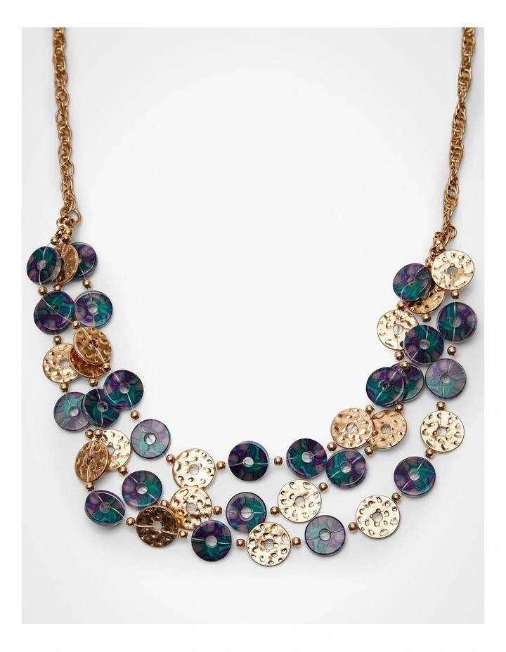 Layered Oil Slick Necklace Gold image 3