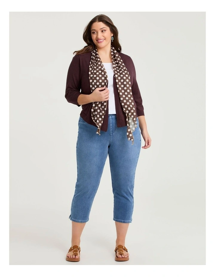 Thin Large Polka Dot Scarf Brown image 4