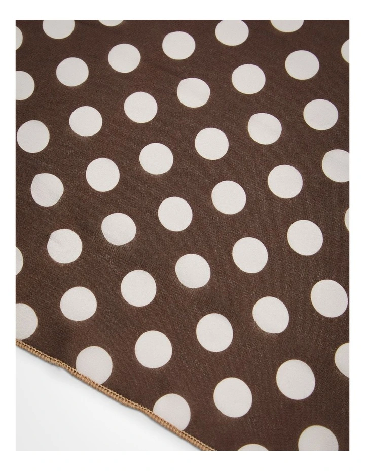 Thin Large Polka Dot Scarf Brown image 5