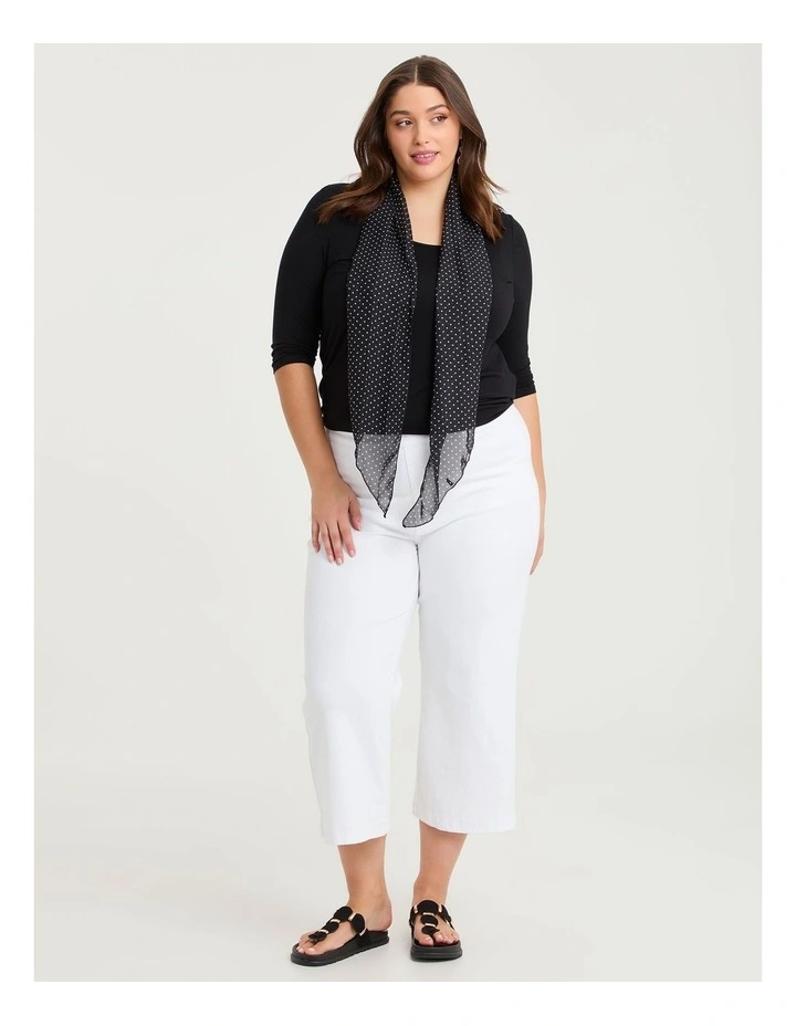 Thin Small Polka Dot Scarf Black/white image 3
