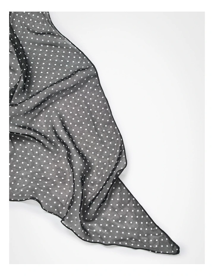 Thin Small Polka Dot Scarf Black/white image 4