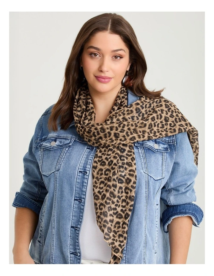 Thin Animal Print Scarf Animal image 2
