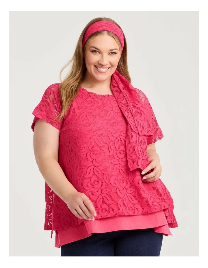 Lace Peony Scarf Pink image 2