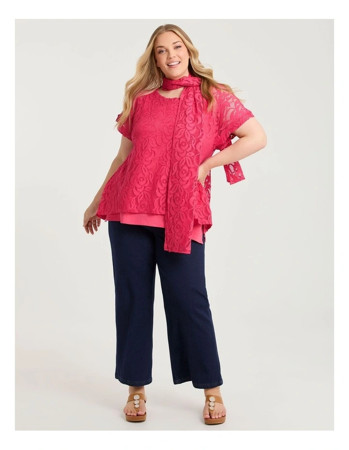 Lace Peony Scarf Pink image 3