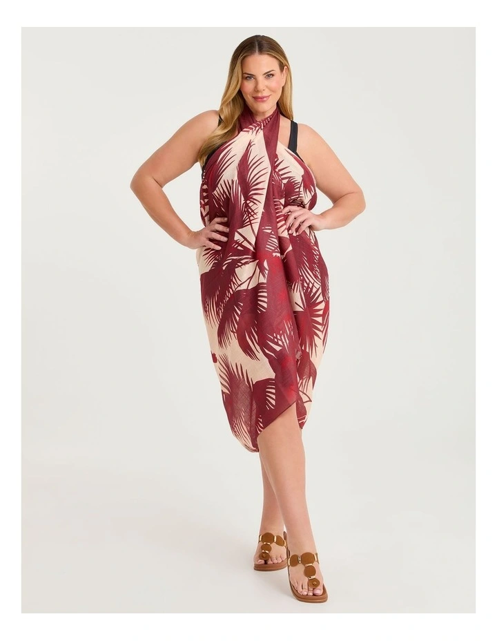 Natural Tones Palm Sarong in Neutral image 2