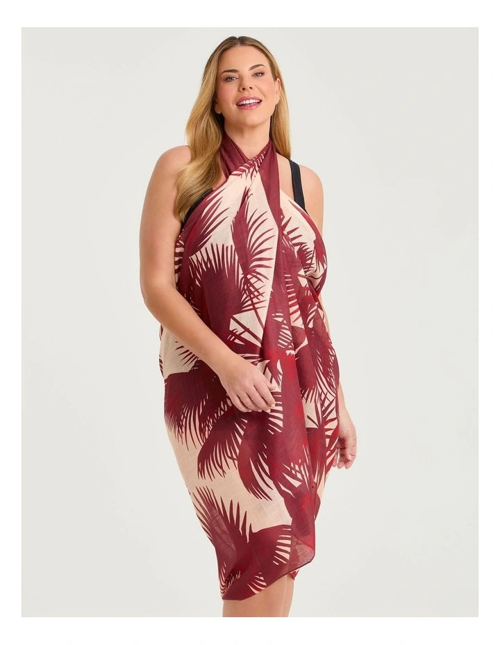 Natural Tones Palm Sarong in Neutral image 3