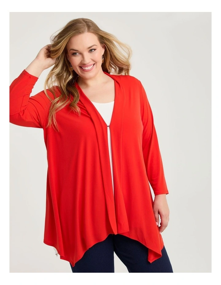 Luna Drape Cardigan Dark Rust image 1