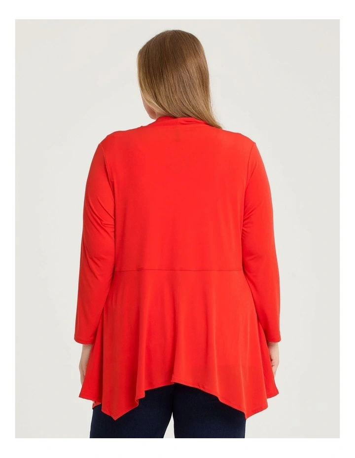 Luna Drape Cardigan Dark Rust image 2