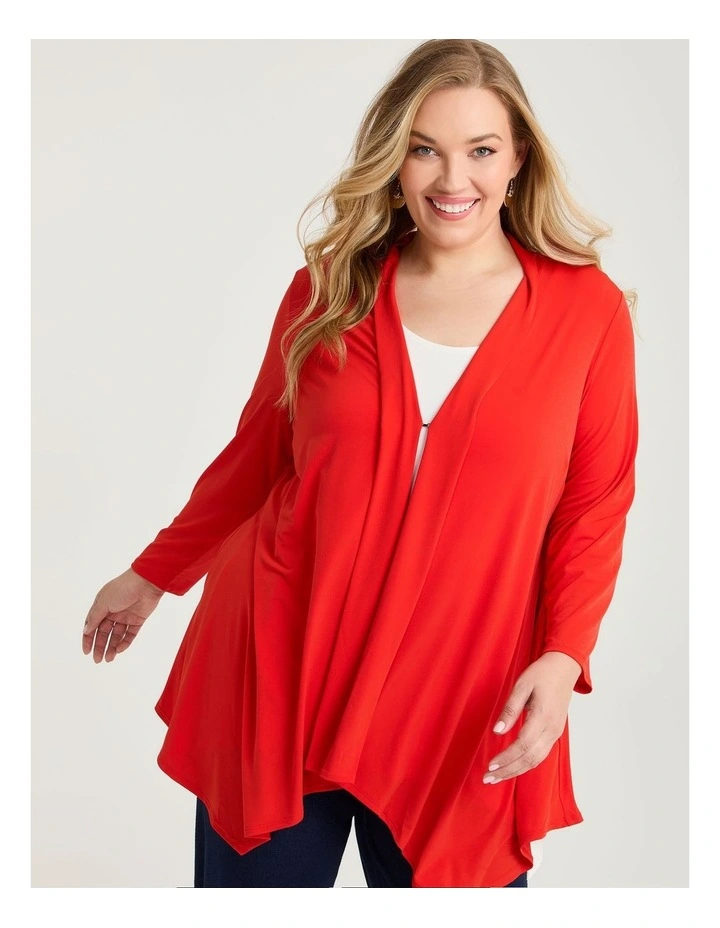 Luna Drape Cardigan Dark Rust image 3