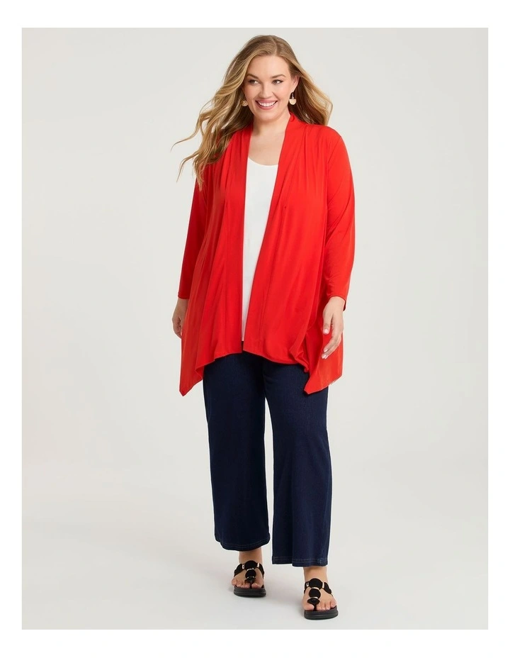 Luna Drape Cardigan Dark Rust image 4